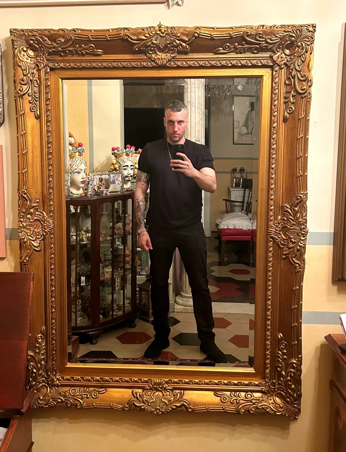 Michael taking a full-length mirror portrait